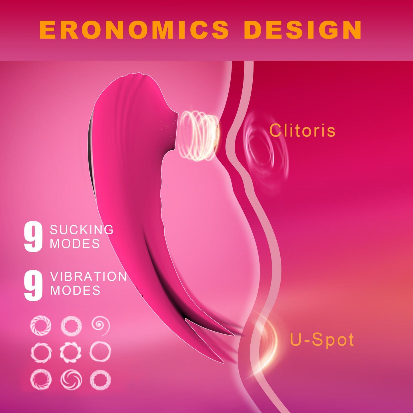 Wosilicone Pink Bird Suction Vibrator