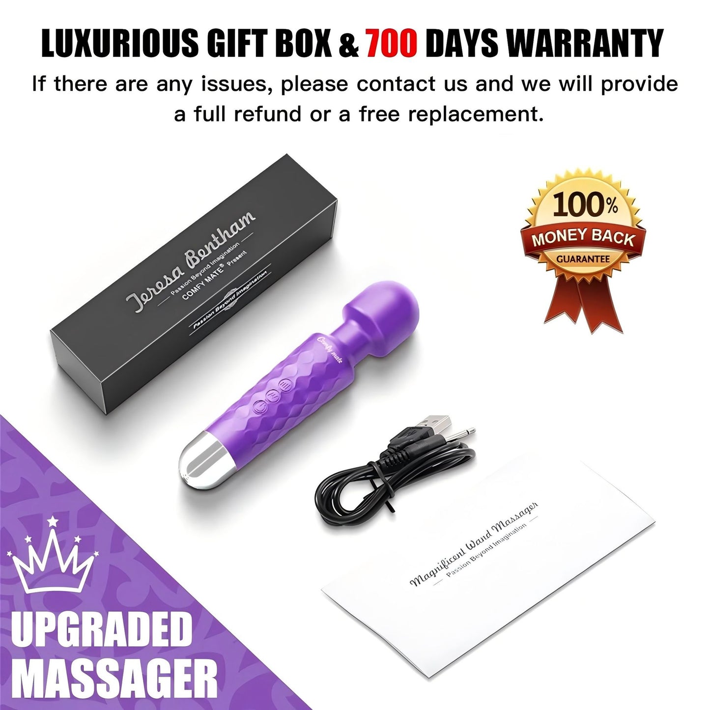 USB Rechargeable Portable 3 in 1 Massage Vibrator