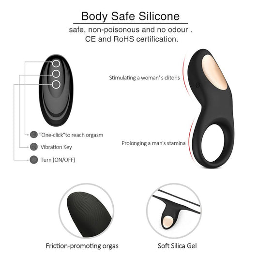 Remote Control Cock Ring for Erection Enhancing Long Lasting Male Adult Toys Sex for Men Male Pleasure Vibrators Penis rings Vibrating Penis Ring Wireless Multi Vibration Modes with Remote Control