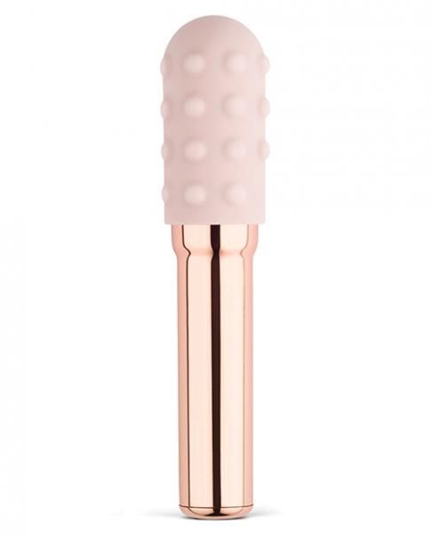 Le Wand Grand Bullet Vibrator Silicone Textured Ring Rose Gold