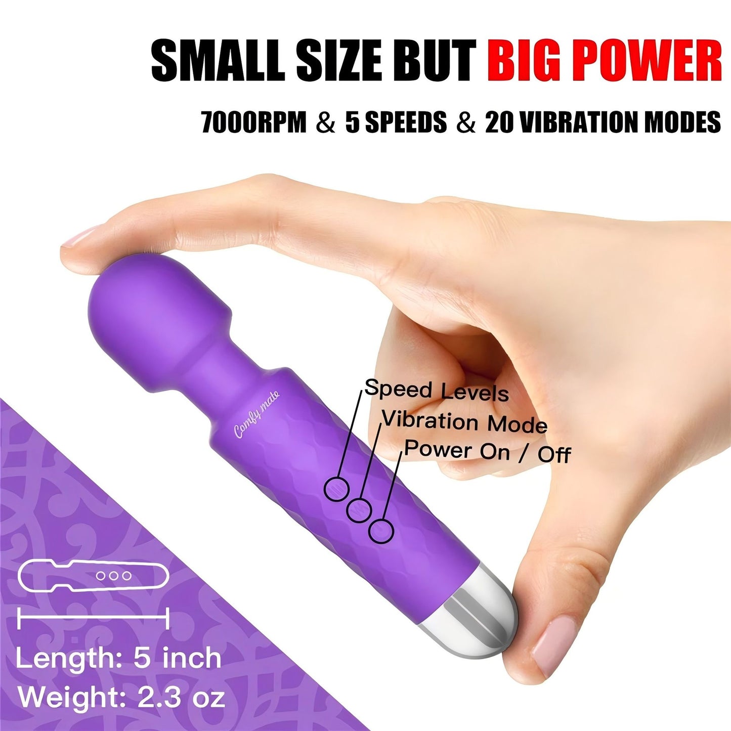 USB Rechargeable Portable 3 in 1 Massage Vibrator