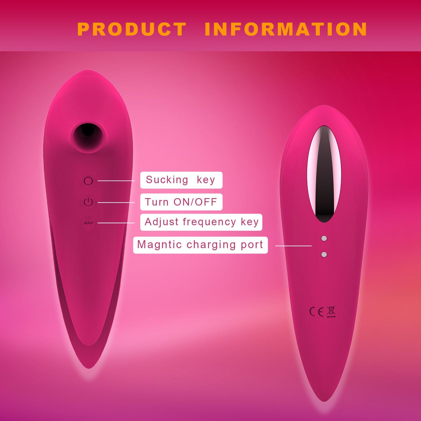 Wosilicone Pink Bird Suction Vibrator