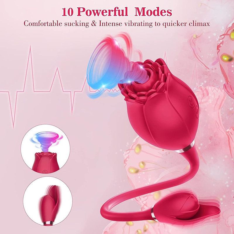 Rose Vibrator for Women, G Spot Clitoral Stimulator Massager for Couples