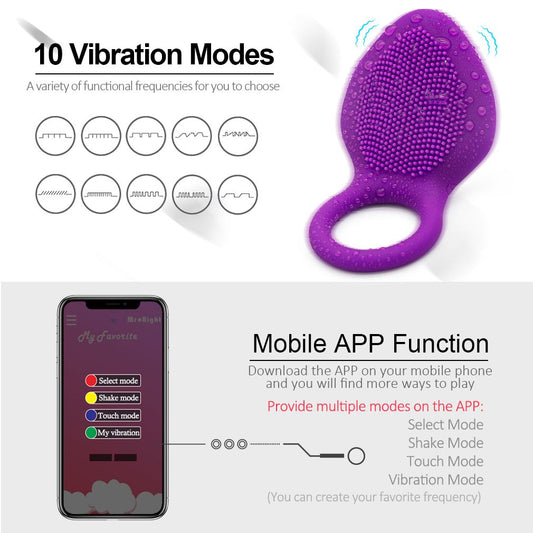 Portable Penis Ring Wireless 10 Vibration Modes