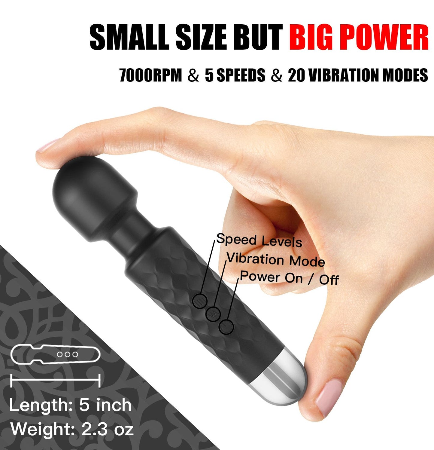 USB Rechargeable Portable 3 in 1 Massage Vibrator Waterproof